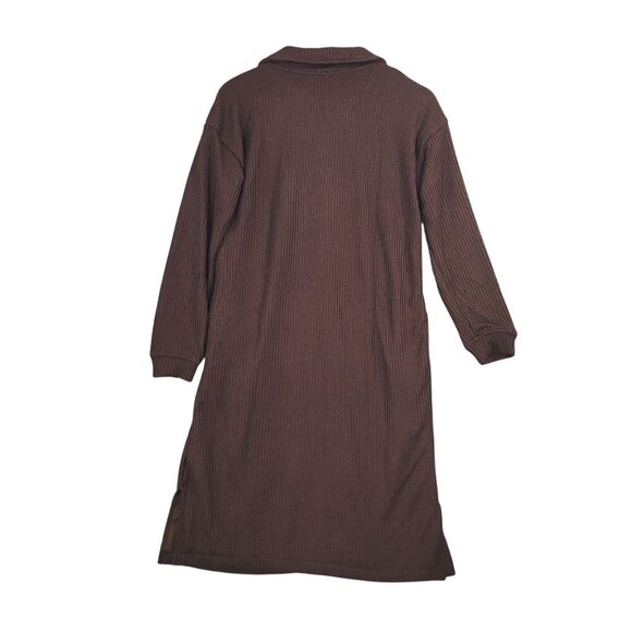NEW Mondetta Collared Long Sleeve Dress Made  EcoVero Fabric Small Ribbed// 25CT - Picture 3 of 9